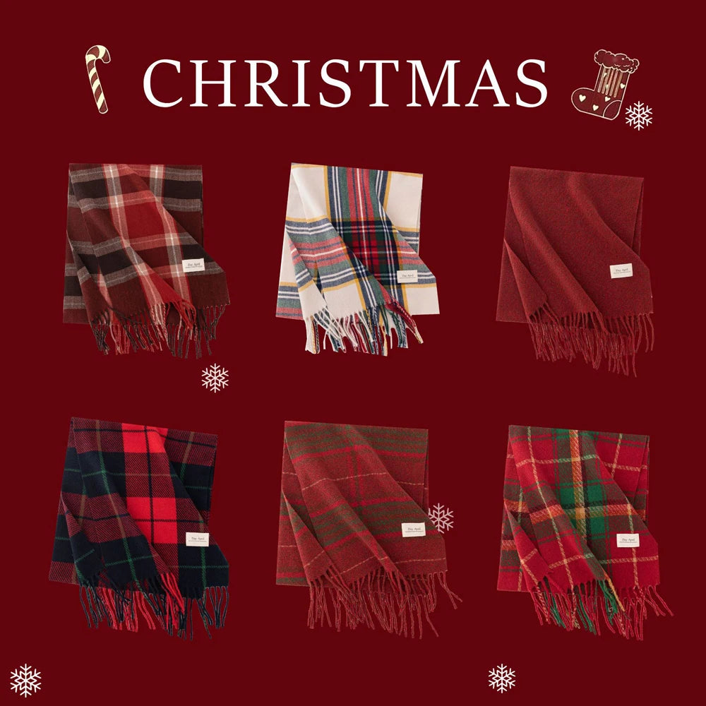 Custom Check Scarves Tassel Long Shawls Winter Imitation Cashmere Scarf Other Scarves for Men