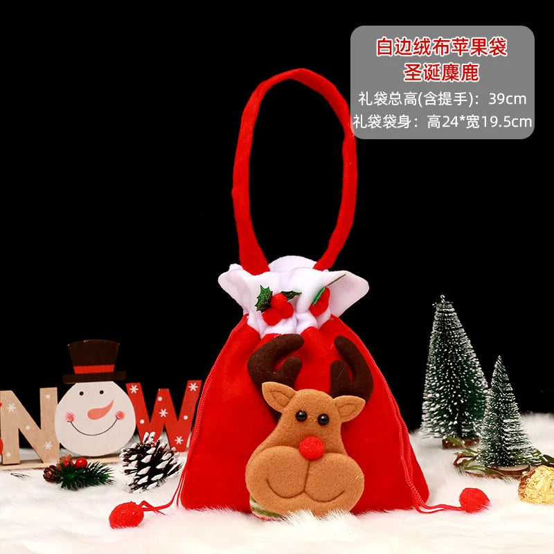 BuPao Cheapest price Christmas Gift Bag Christmas Eve Candy Bag Handbag Christmas Eve Apple Fruit Bag