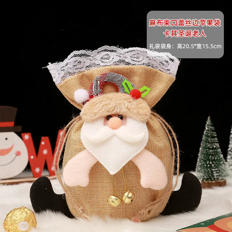 BuPao Cheapest price Christmas Gift Bag Christmas Eve Candy Bag Handbag Christmas Eve Apple Fruit Bag