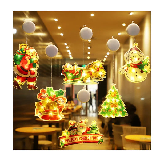 warm white color  Christmas Led String Lights Christmas Suction Cup Lights with Battery For christmas ornaments