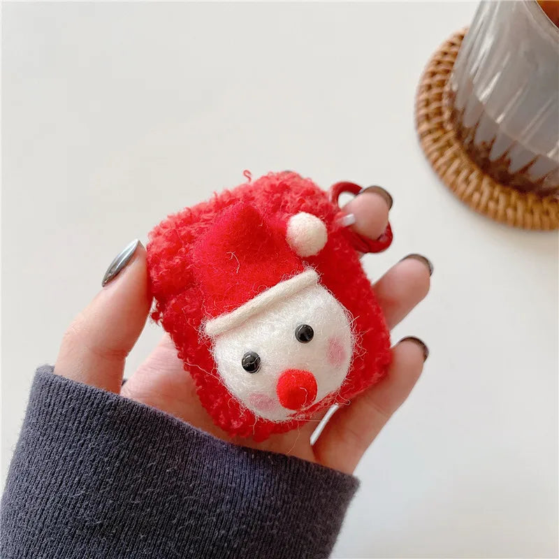 Earphone Cover Plush Case Cover Christmas Theme Christmas Shape Cover Protector Shell Compatible for Air  Pods Earphone