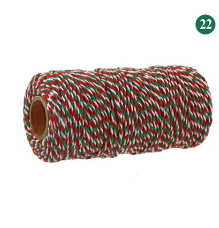 OKAY Small Order Accept 2 MM  Red and White Cotton Twine, multi colored cotton twine