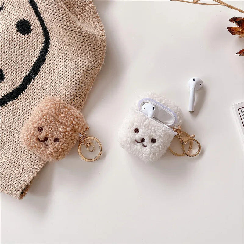 Cute Fluffy Bear Earphone Case For Apple Airpods 3 2 1 Cover Lovely Headphones Fur Cases For Airpods Pro Cartoon Charging Box