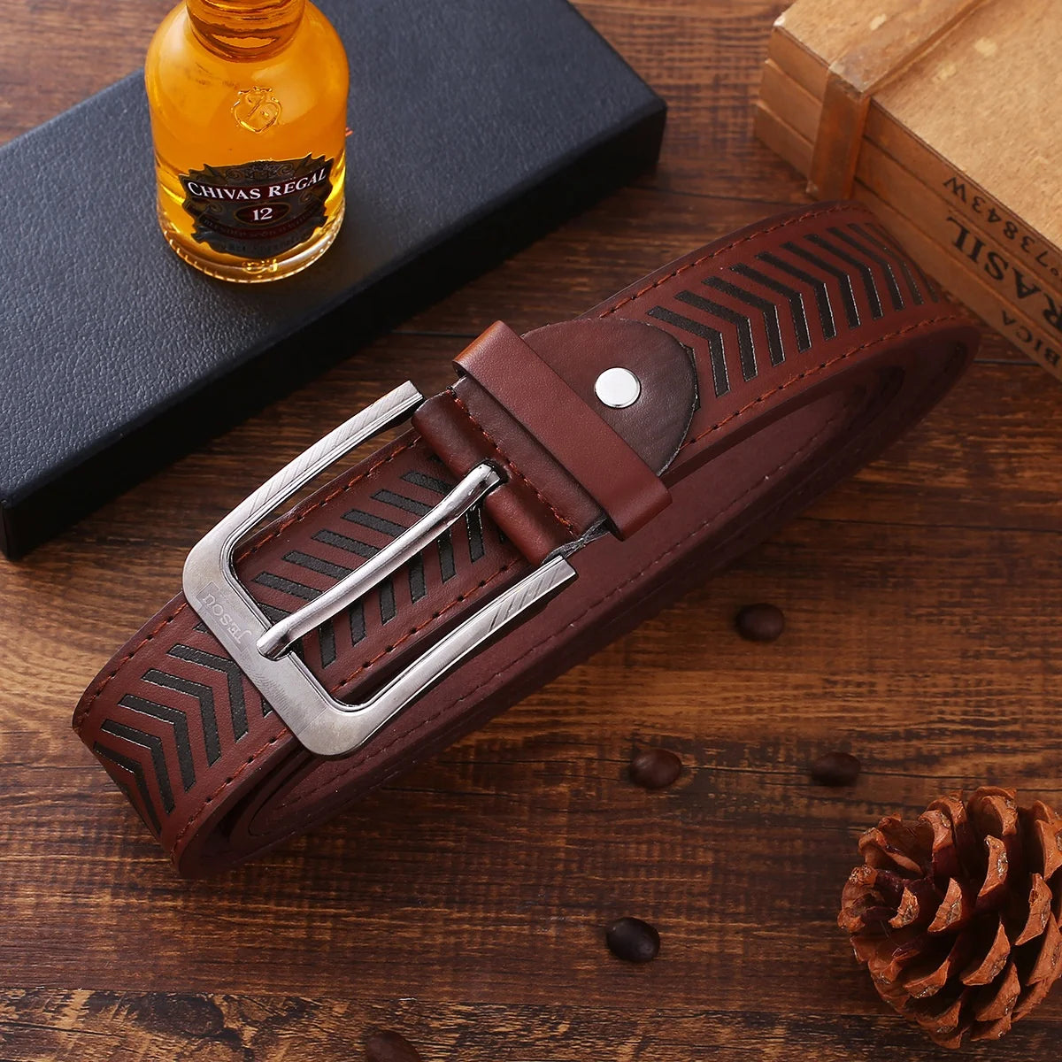 Hot-selling Luxury Men Gift Set Pen Tie Belt Wallet Watch,Business Leather Strap Men's Wrist Watch Set