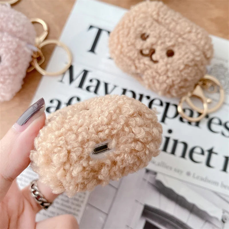 Cute Fluffy Bear Earphone Case For Apple Airpods 3 2 1 Cover Lovely Headphones Fur Cases For Airpods Pro Cartoon Charging Box