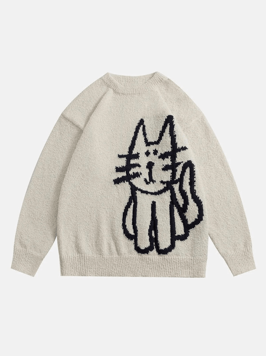 Aelfric Eden Hand Drawn Cat Sweater