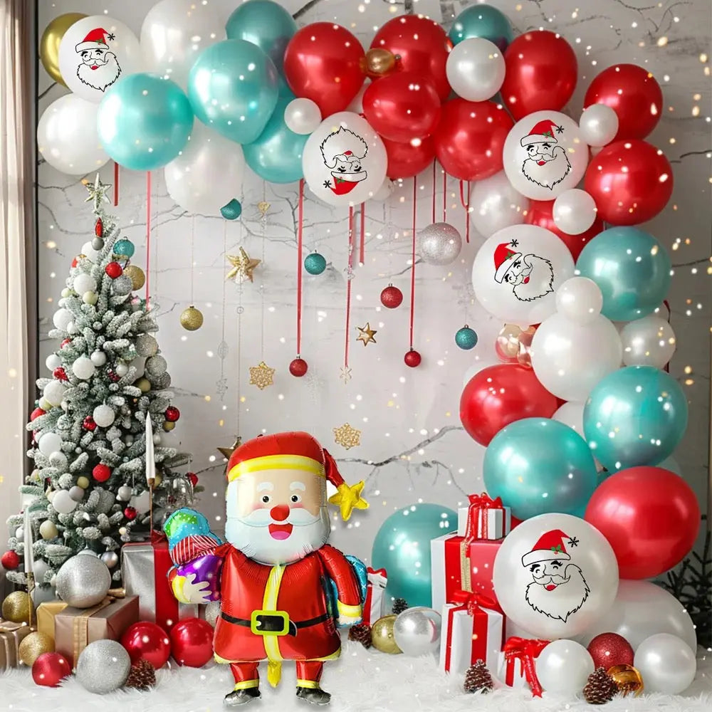 Santa Red white Santa Christmas Balloons Arch Kit Balloons Party Decor