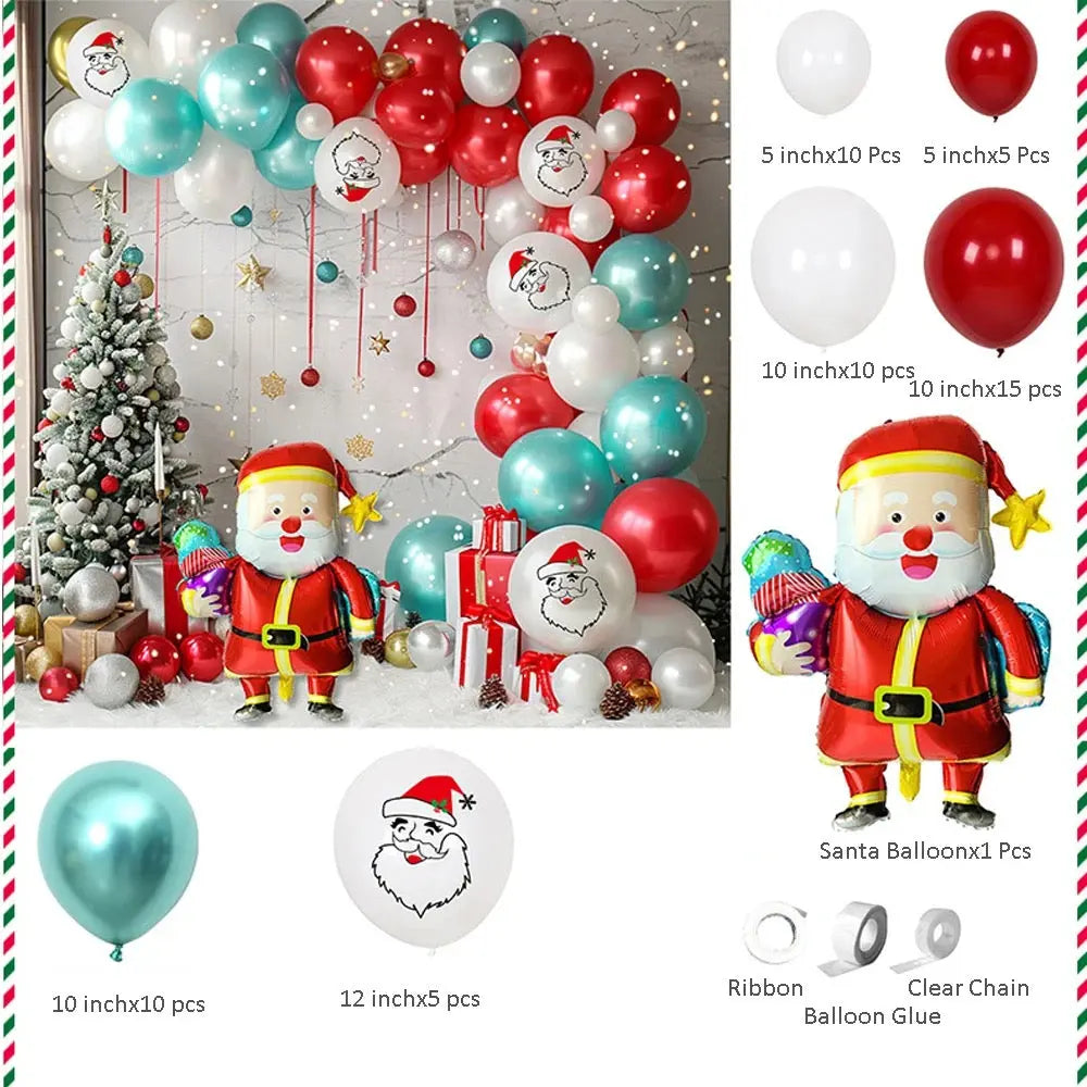 Santa Red white Santa Christmas Balloons Arch Kit Balloons Party Decor