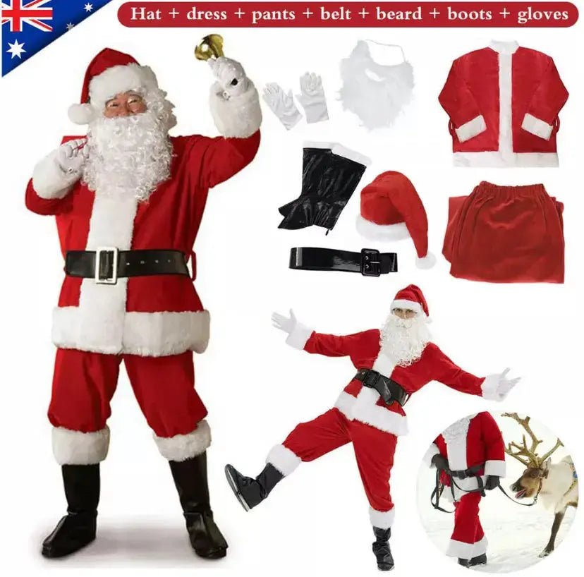 Santa Claus Suit Costume Party 7 pcs