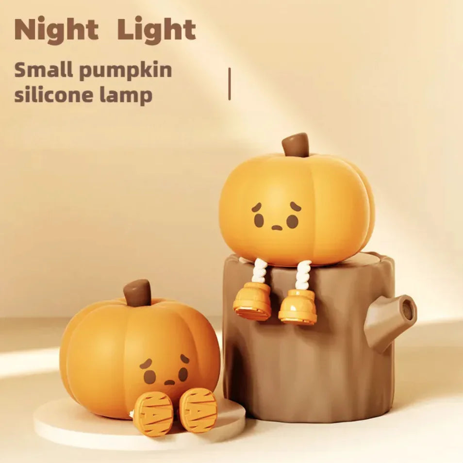 Adorable Silicone Halloween Pumpkin Night Light - Soft Glow for Kids & Adults