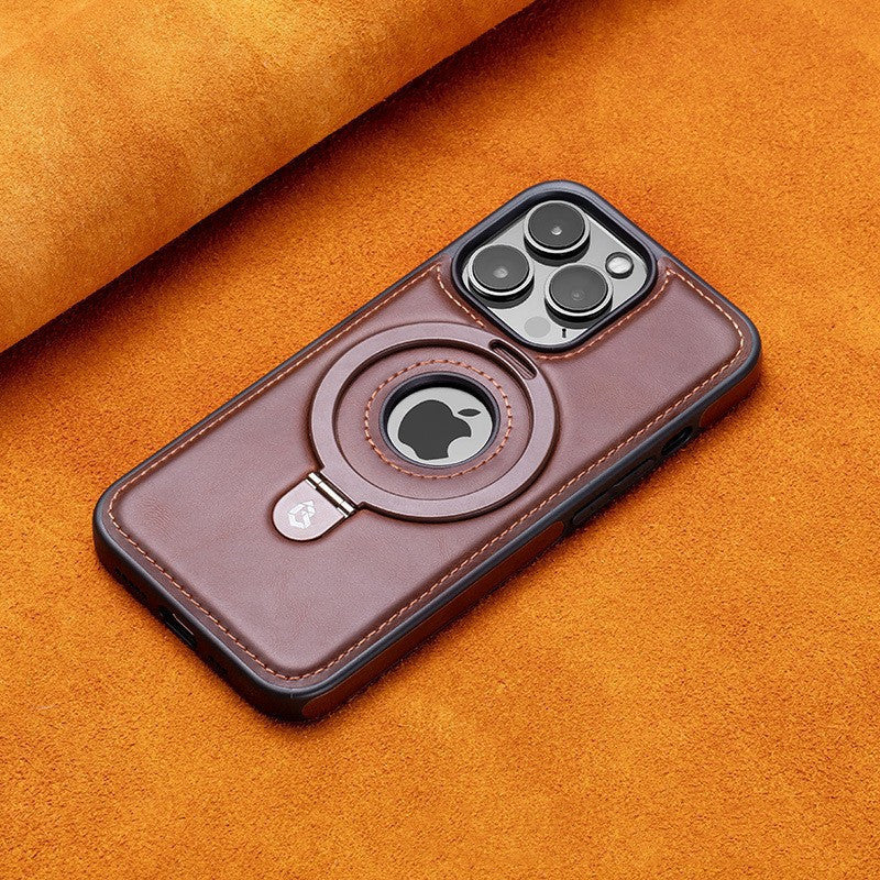 (🔥Last Day Promotion )🔥Full-Coverage Shockproof Leather Magnetic Stand iPhone Case