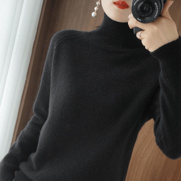 Women's Solid Turtleneck Knit Sweater(Buy 2 Free Shipping)