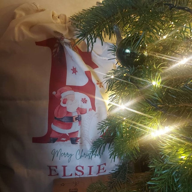 Personalized Name & Initial Christmas Gift Sack | KKDec03