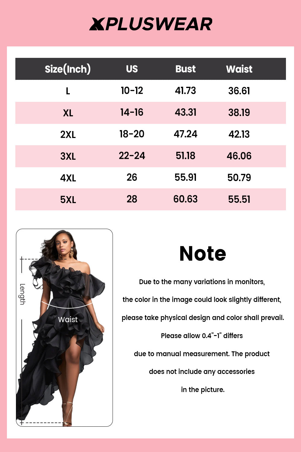 Xpluswear Design Plus Size Cocktail Party Black Oblique Collar Ruffle High Low Hem Chiffon Maxi Dresses