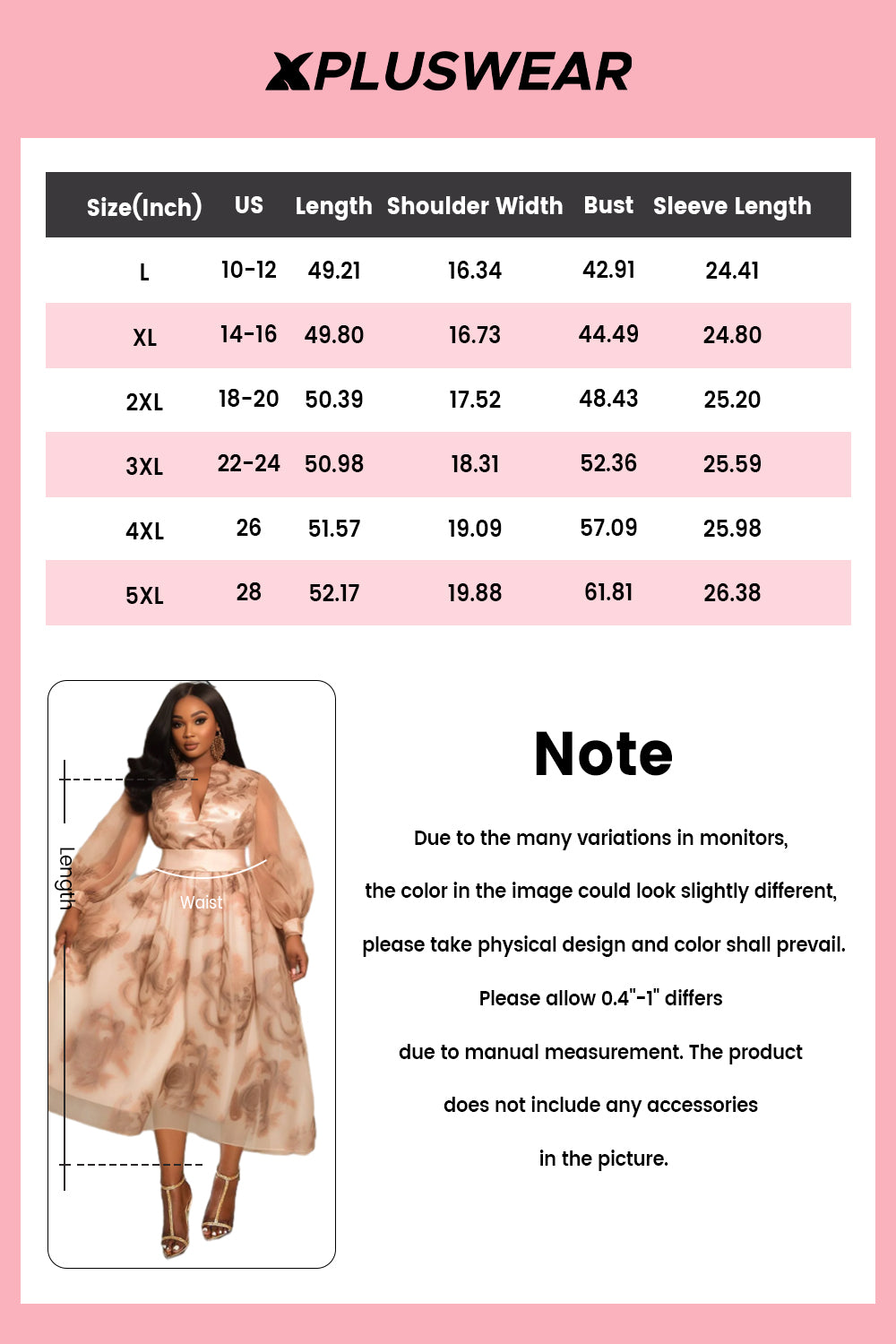 Xpluswear Design Plus Size Formal Organza Champagne All Over Print V Neck Lantern Sleeve Long Sleeve See Through Satin Midi Dresses [Pre-Order]