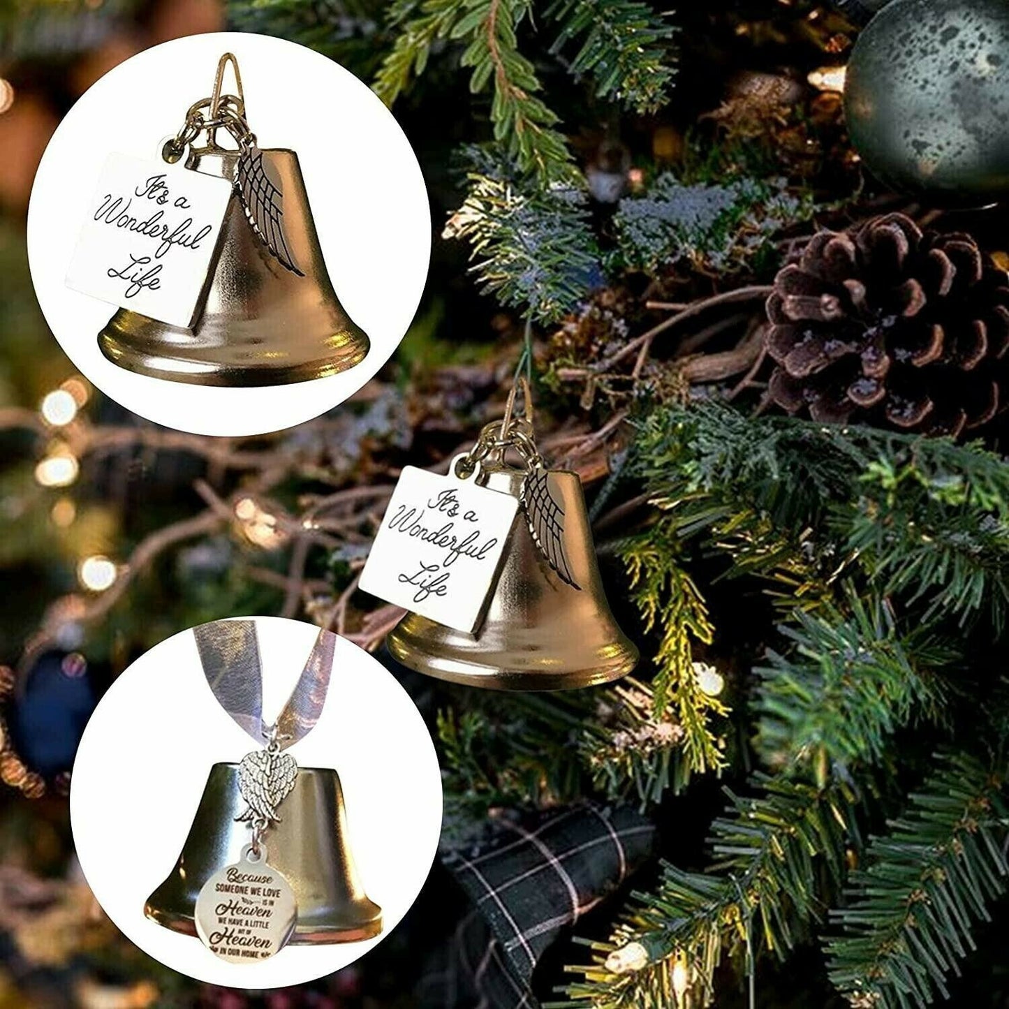 🔥LAST DAY 49% OFF - Memorial Ornaments Angel Wings Bell